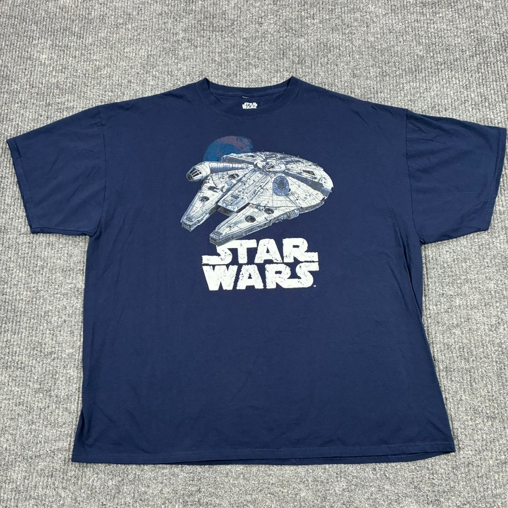 Star Wars Millennium Falcon Mens Size 3XL Navy Blue Graphic T Shirt Jerry Leigh